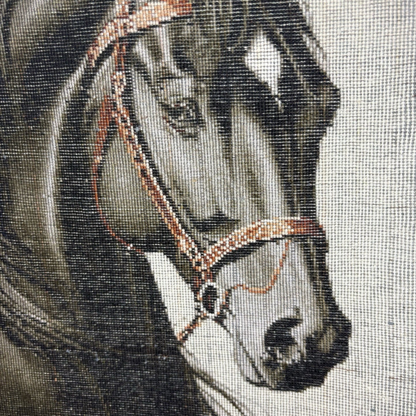 Pictorial Rug Hand Knotted Horse 22”x16” 55X40cm w/Rug Hangers23