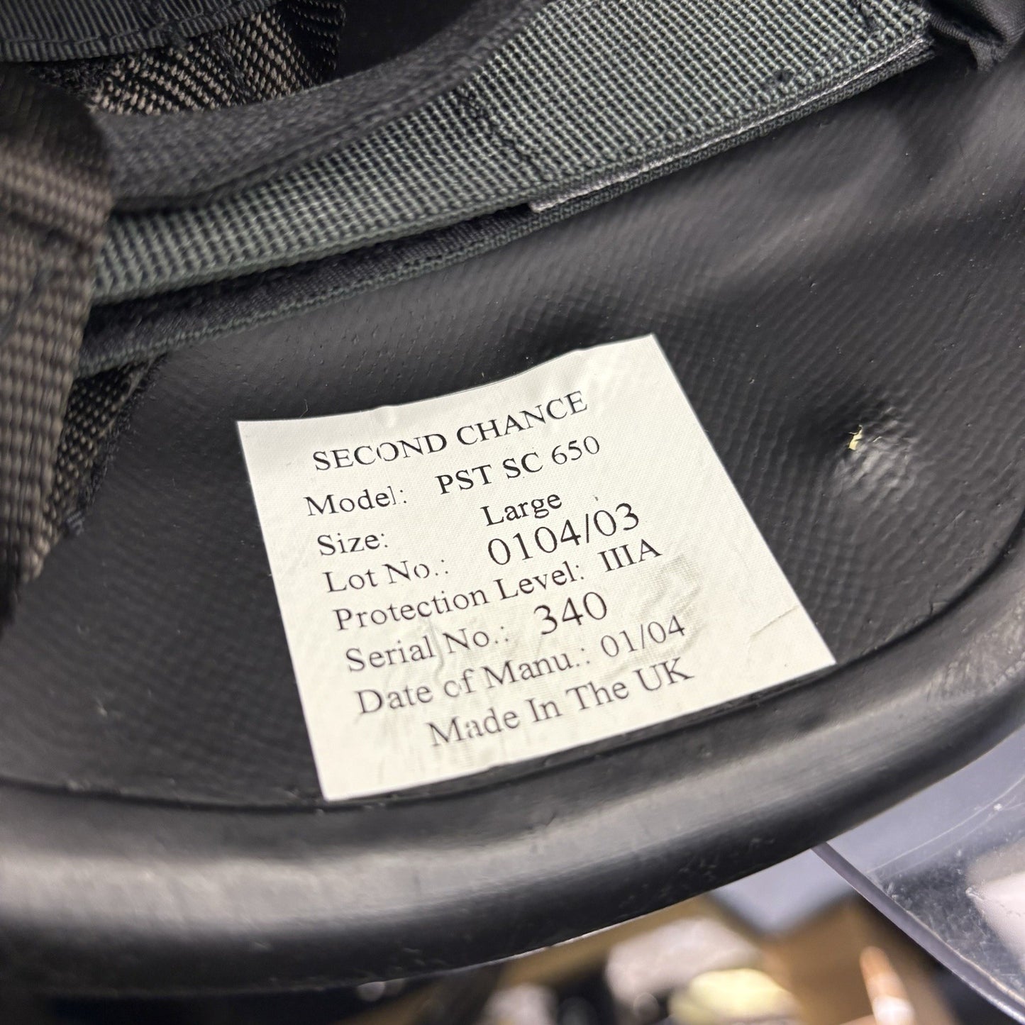 Second Chance IIIA (3A) Ballistic Helmet w/ Removable Face Shield Size Large13