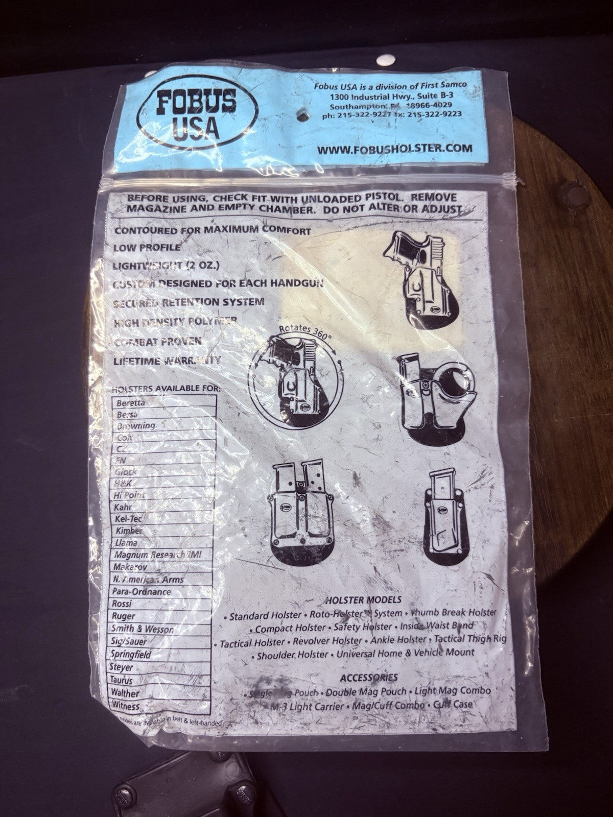 Fobus Magazine Pouch for Single Stack H&K .45 Cal Magazines S&W99 .45 OWB9