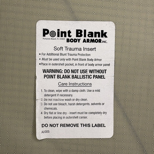 PB Trauma Plate Insert 5x8 Soft Ballistic Panel Body Armor1