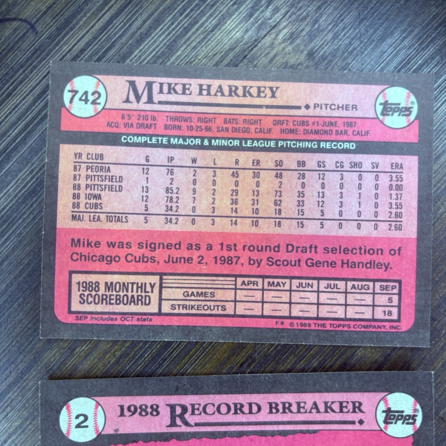 1986-89 Topps MILB Trading Card (Lot Of 3) Mike Harley, Wade Boggs, Damaso Garci4