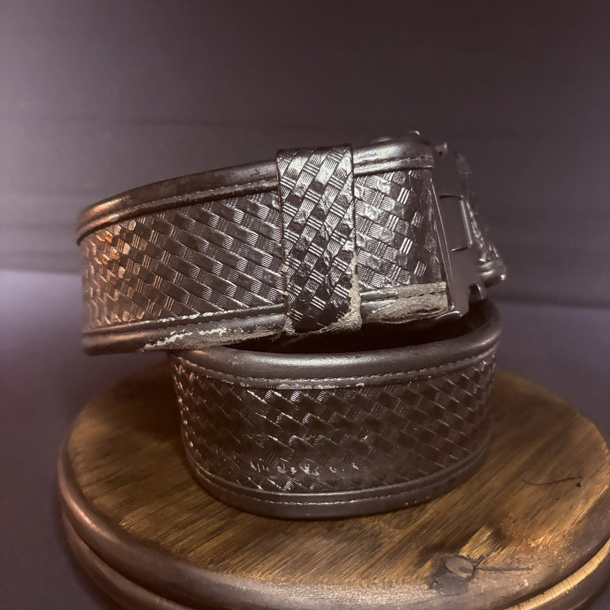 Bianchi 7950 Duty Belt Waist Size Small 28”-32" AccuMold Basketweave Leather