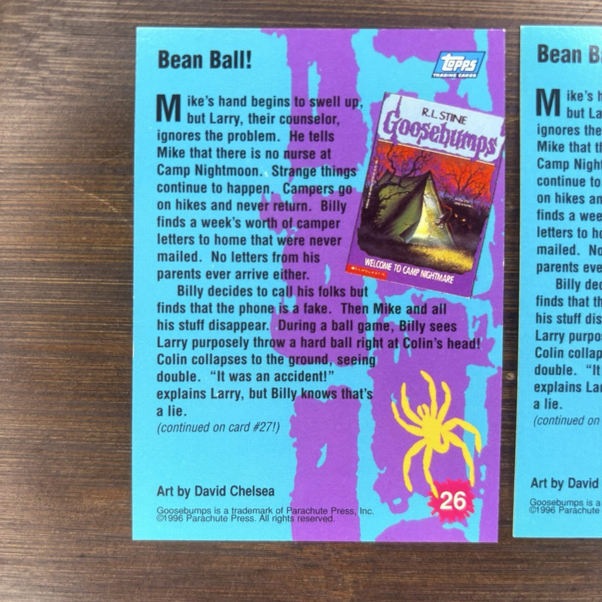 1996 Topps Goosebumps Bean Ball! #26 Lot Of (2) High Grade Trading Card