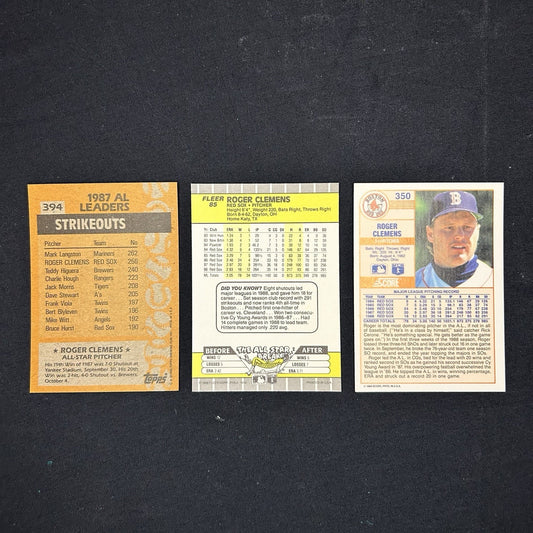 Roger Clemens All Star #394 (Lot Of 3) Cards 1988-1989 Topps, Fleer, Score