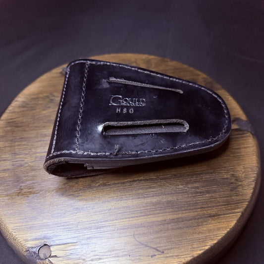 Gould & Goodrich Handuff Case Black High Gloss Leather Nickle Snap H80