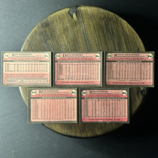 1989 Topps High Grade MLB Cards #16, #145, #618, #606, #280