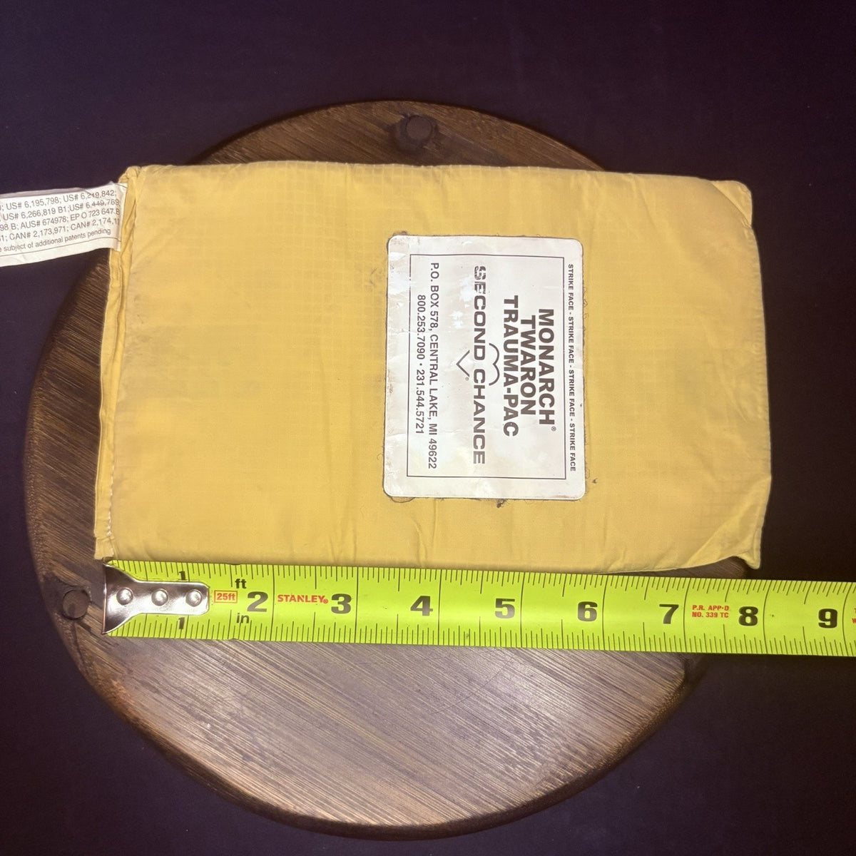 Second Chance Monarch TWARON Trauma Pac Plate 5"x 8" Soft Impact Panel