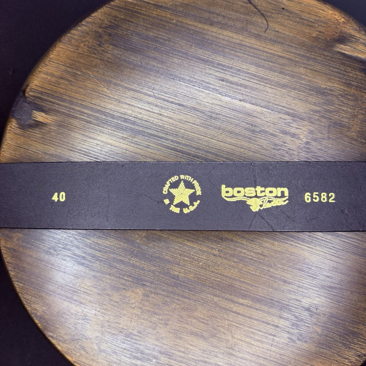 Boston Leather Garrison Belt Size 38" Plain Black 1.5", Nickel Buckle 6582 USA