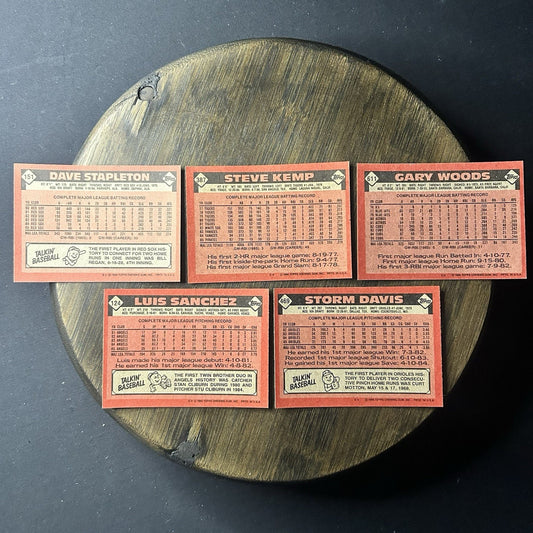 1986 Topps High Grade Cards #151, #387, #611, #124, #469 MLB Baseball (Lot Of 5)