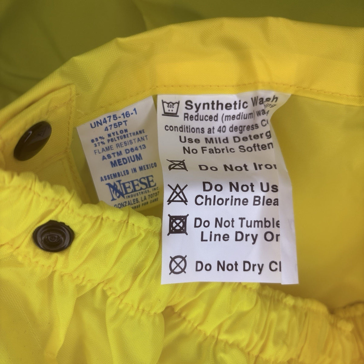 Neese Rain Pants Size Medium Adjustable 475PT Law Duty Rain Water Pants