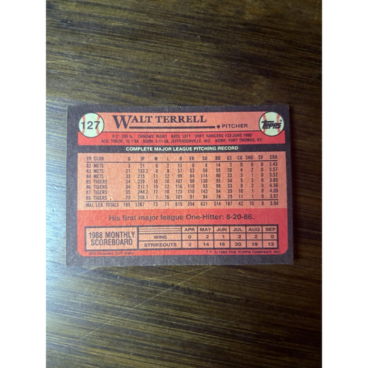 1989 Topps #127 Walt Terrell Tigers 8 High Grade See Photos