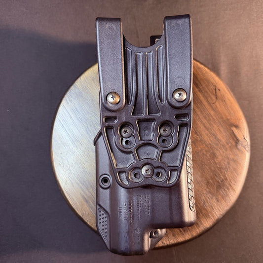 Blackhawk Epoch Duty Holster Size Glock 17/22/31 Basketweave Leather w/ Light RH