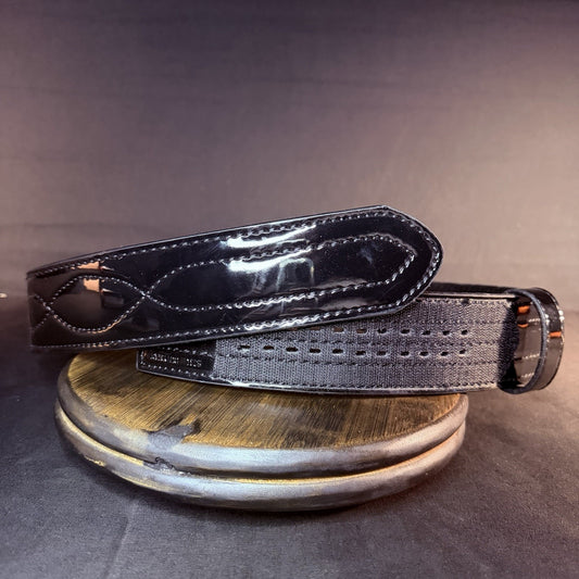 Dutyman Duty Belt Size 36"-38" Black High Gloss Leather 5031 Width 2.25"