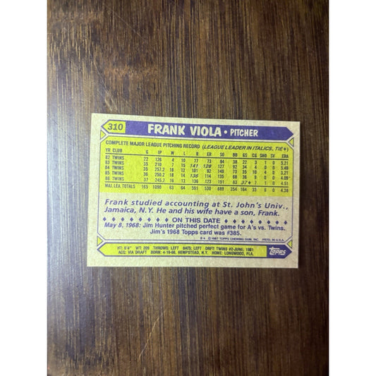 1987 Topps #310 Frank Viola - High Grade See Photos