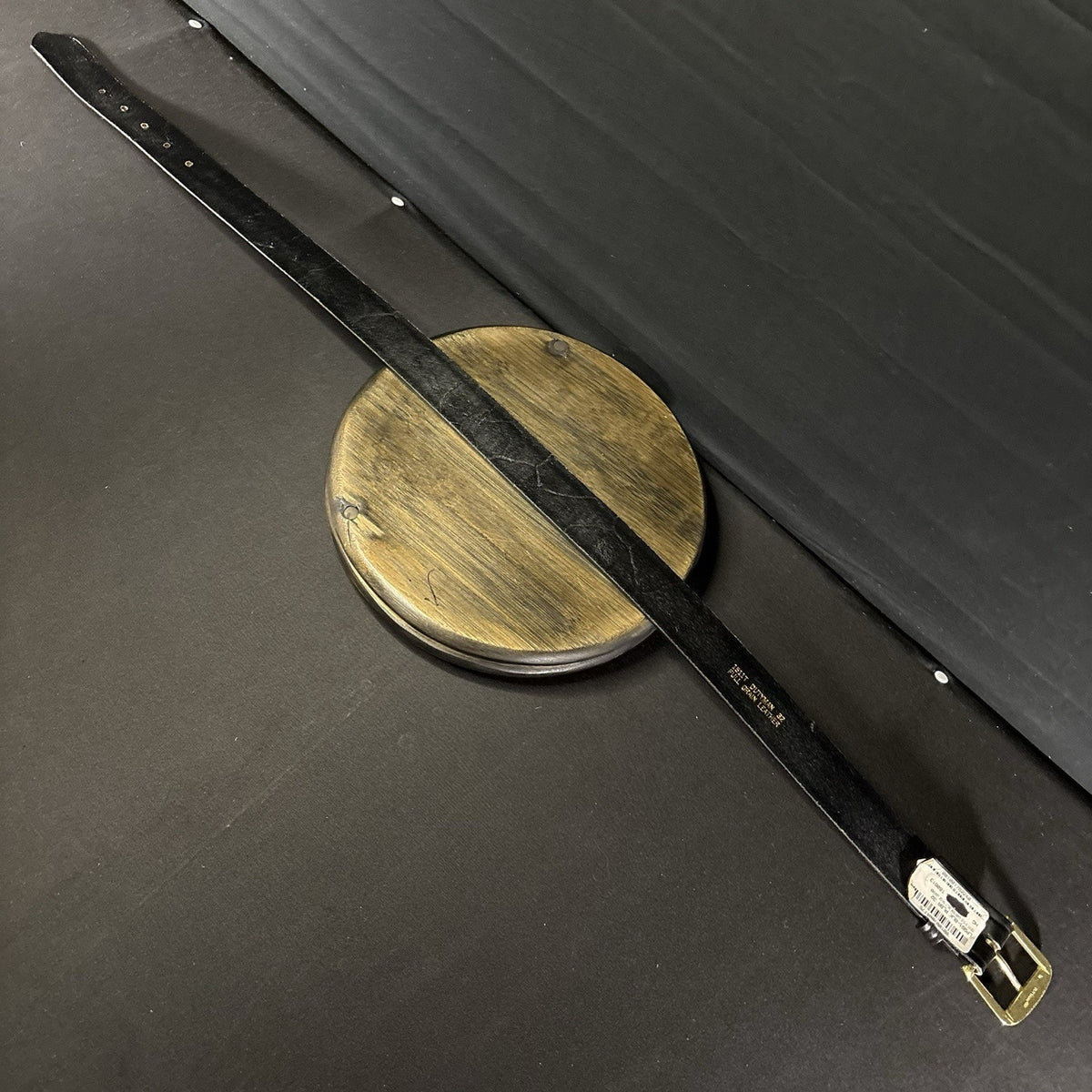 DutyMan Garrison Belt Size 32" Plain Black Leather Brass Buckle 1.5" Wide 1511T