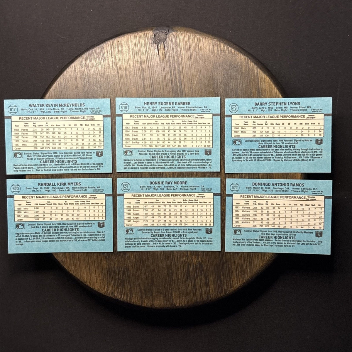 Donruss 1988 High Grade Cards #617, #618, #619, #620, #621, #622 (Lot of 6)