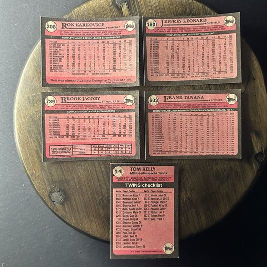 1989 Topps High Grade MLB Cards #308, #160, #739, #603, #14