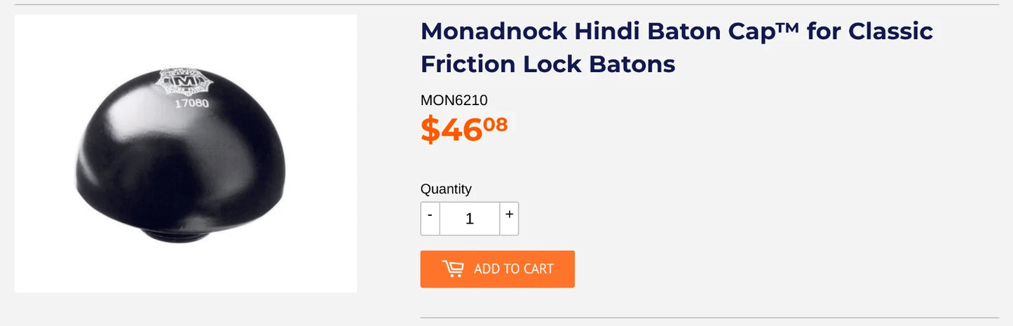 Monadnock Hindi cap for Friction Lock Baton
