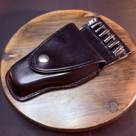 Don Hume Bullet Loop Handcuff Case Leather Plain Black, Nickel Snap