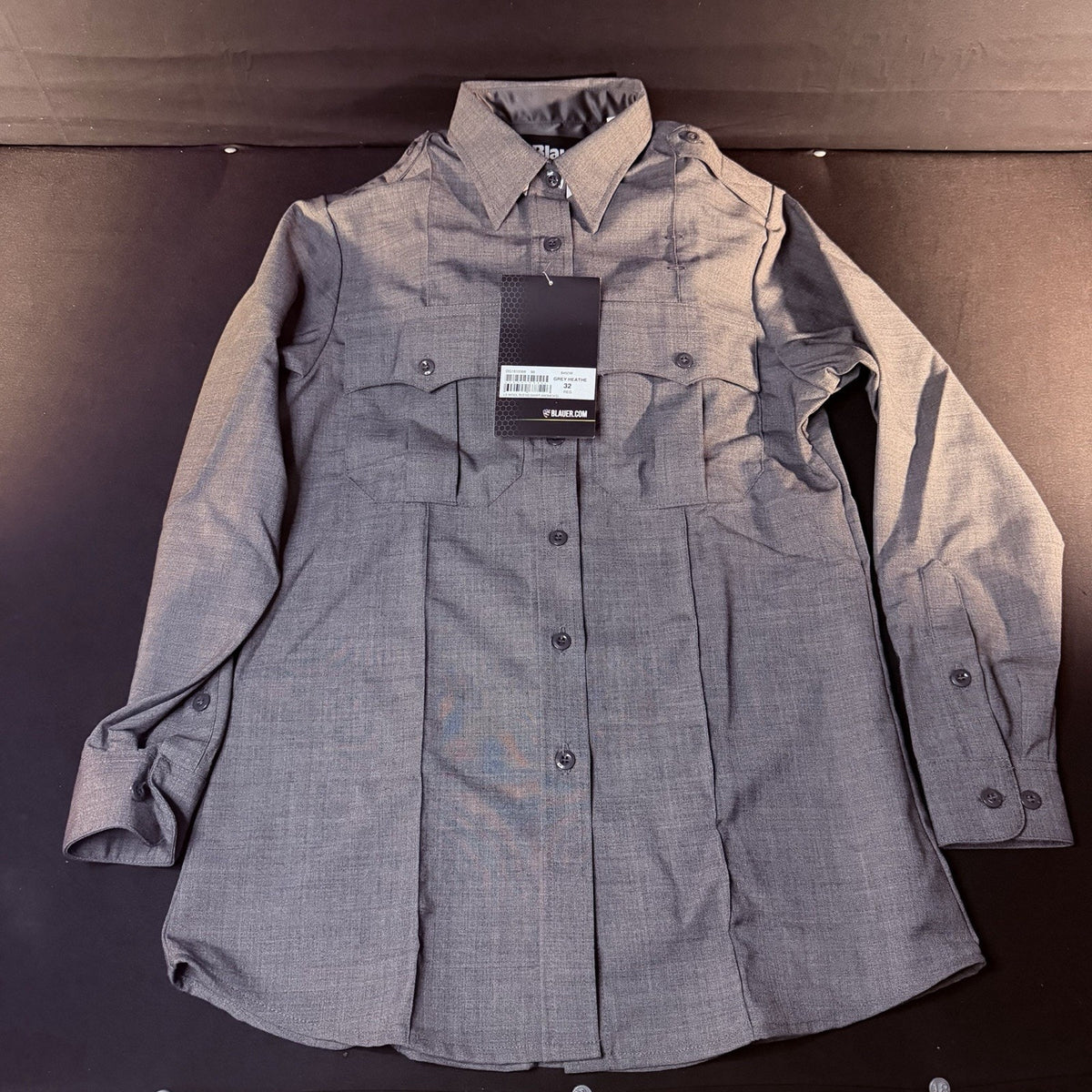 Blauer Long Sleeve Shirt Size Women 32 Small 8450W Grey Wool Class A Uniform