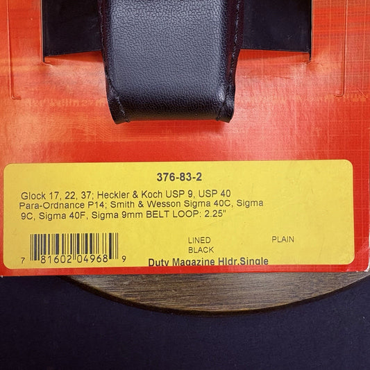 Safariland GLOCK Magazine Pouch Single Glock 9mm .40 .45 Leather Carrier 376-83