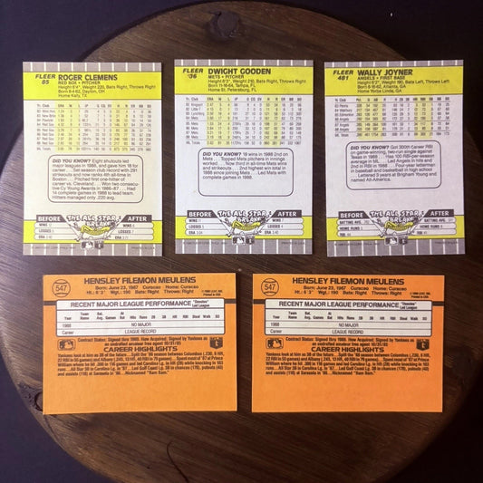 1989 Donruss #547 Fleer #85, #36, #481 High Grade Baseball Card Lot Of (5)