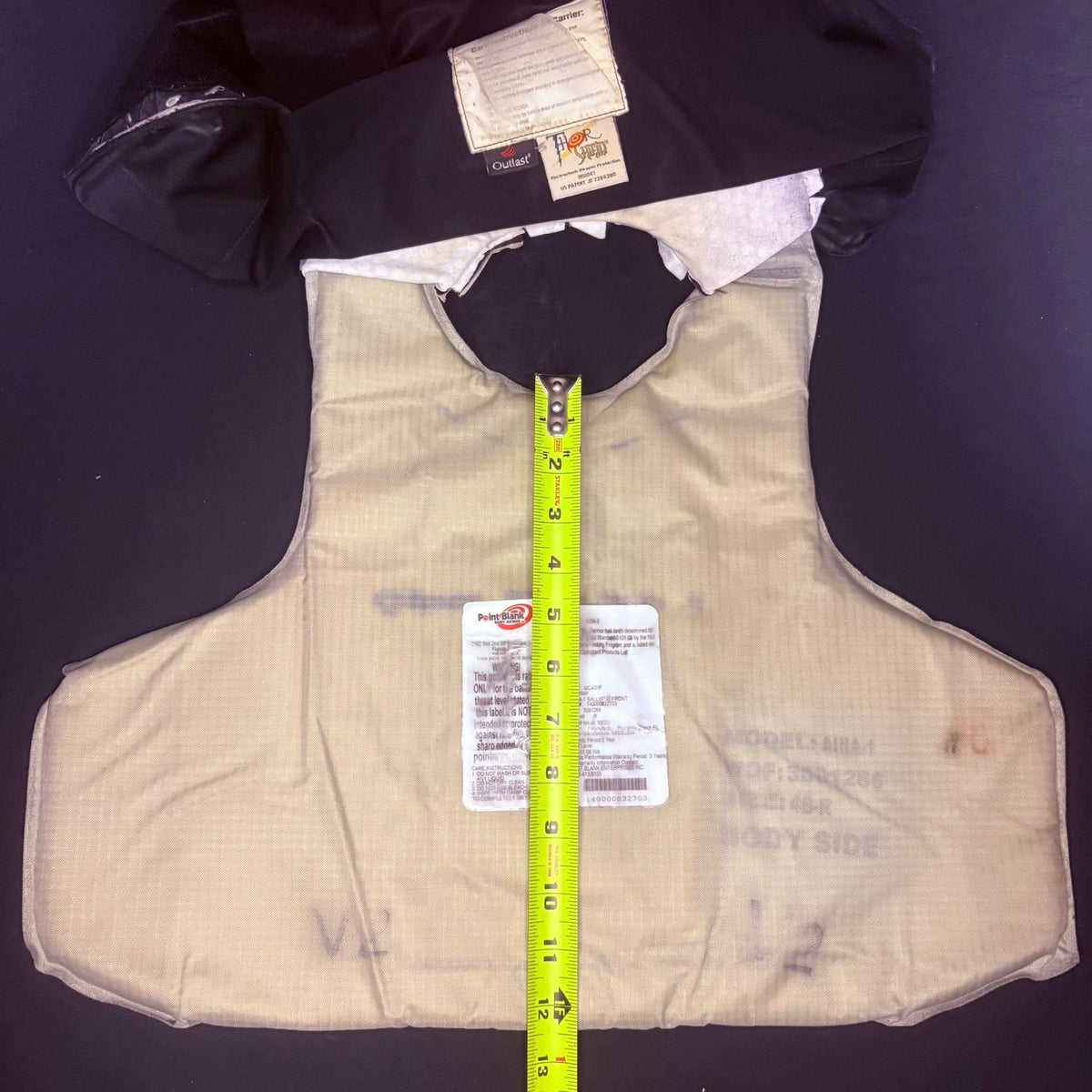 PB Armor 3A Vest Size Medium Ballistic IIIA Concealable Bullet Proof Vest