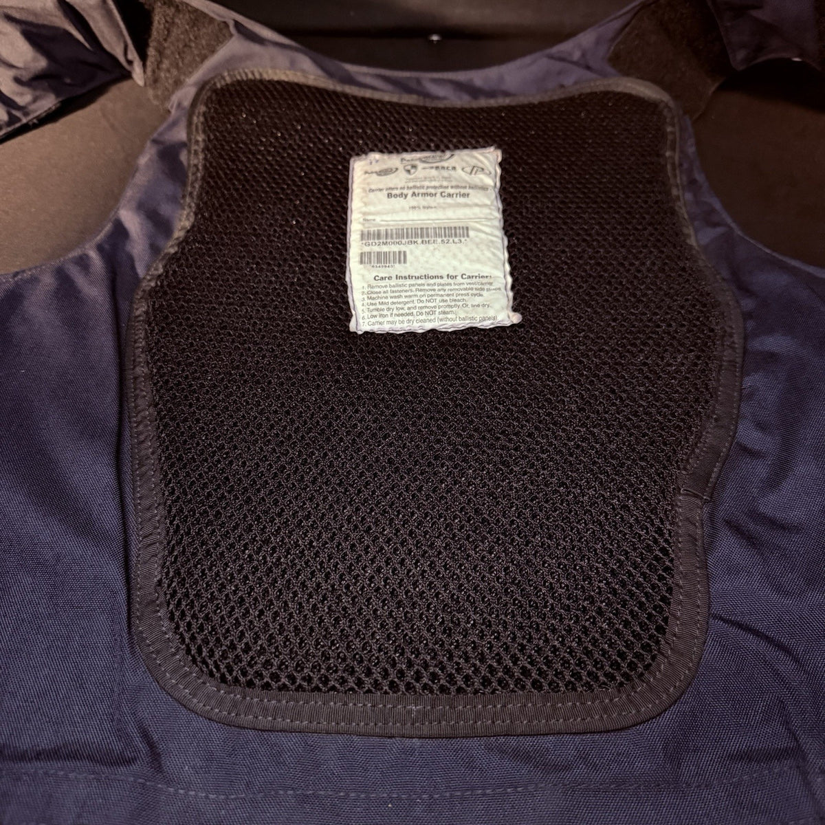 PB Tactical 3A Carrier Vest Size XL 52 Long Blue Ballistic IIIA w/Vented Padding