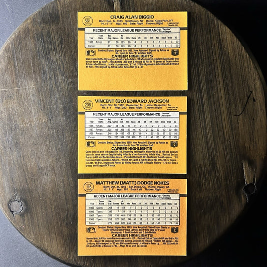 1989 Donruss MLB High Grade (Lot Of 3) Trading Cards
