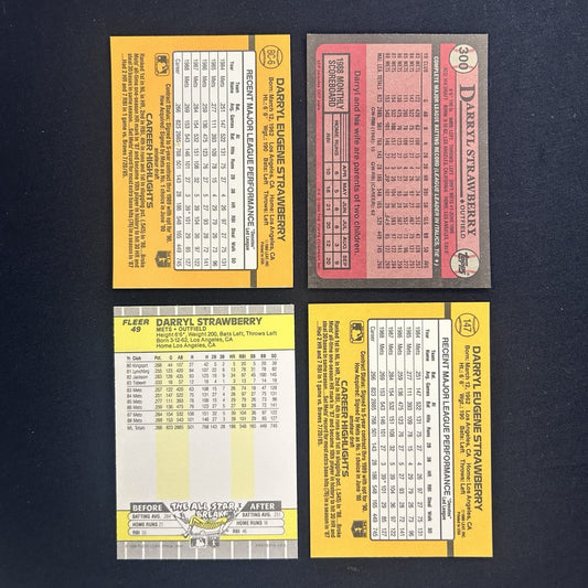 1988 Darryl Strawberry (Lot Of 4) Trading Cards BC-6, #49, #300, #147