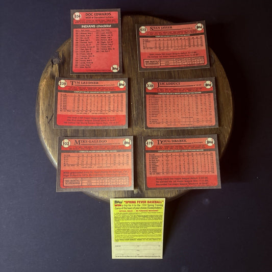 1989 Topps High Grade MLB Card #534, #622, #239, #338, #102, #478, Company Store