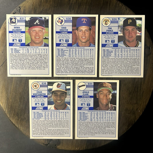 1989 Score Rookie Card (Lot Of 5) MLB Baseball Trading Cards
