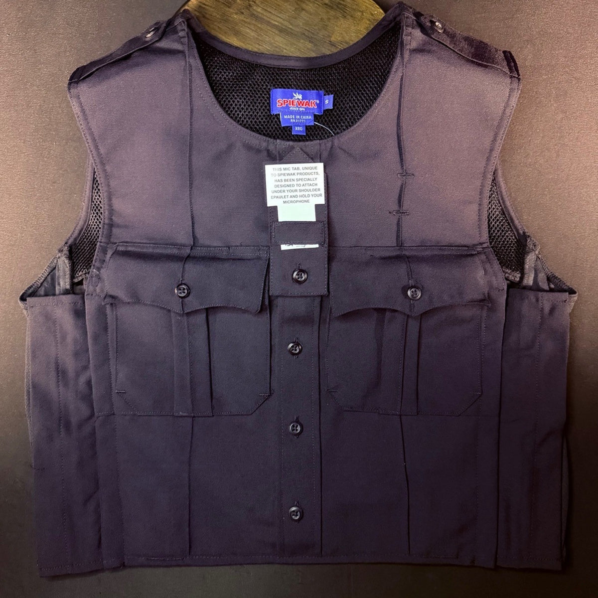 Spiewak Tactical Armor Carrier Vest Size Small Dark Navy Mic Tab Carrier Only
