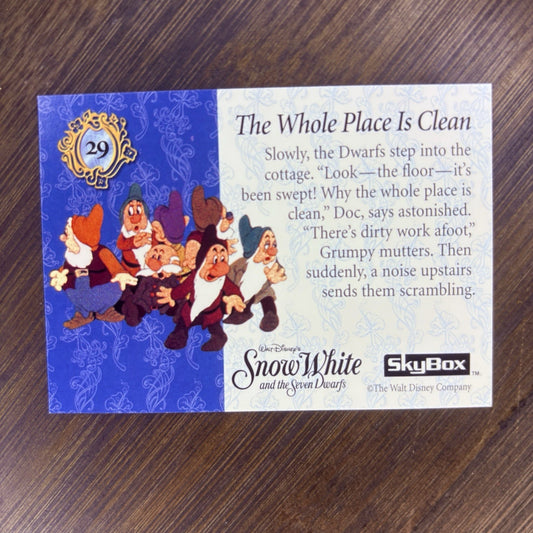 1993 Disney Snow White Trading Card #29 "The Whole Place is Clean" High Grade