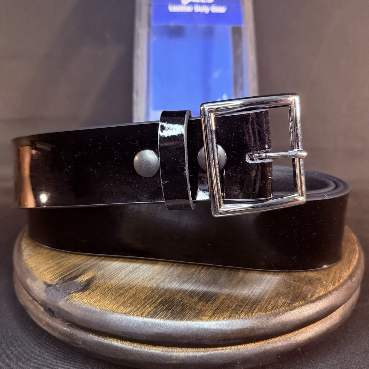 Galls Garrison Belt Size 54” Hi-Gloss Black Leather 1.75" Nickel Buckle LP1213