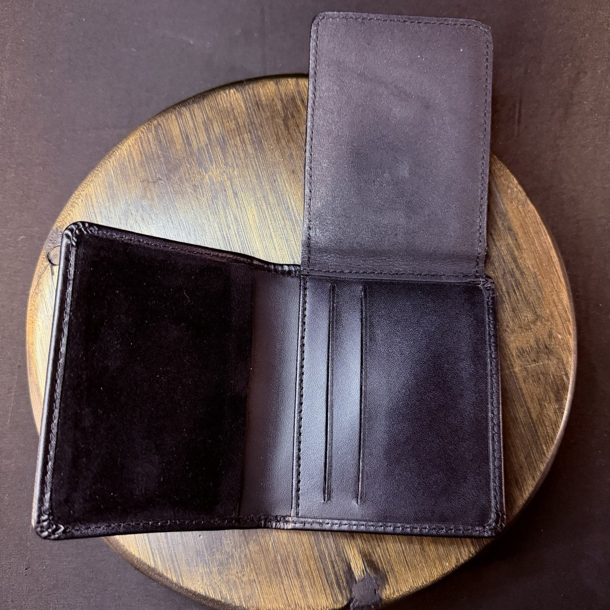 STRONG Badge Bifold Wallet Black Leather With Hidden ID Holder