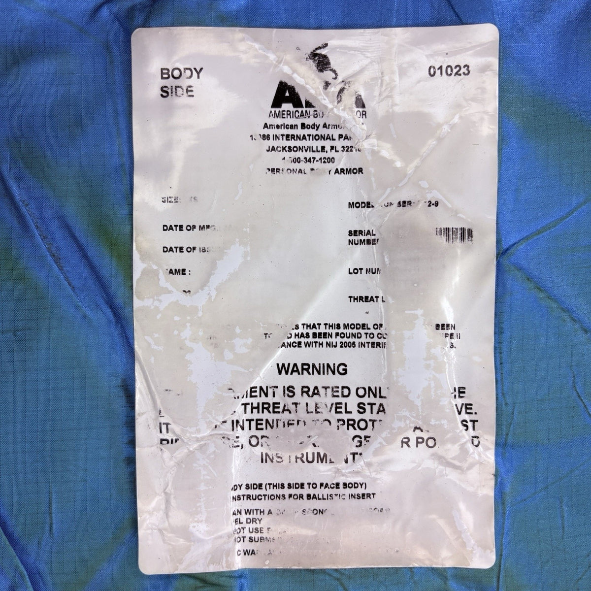 US Armor Vest Ballistic Level 2 (II) Size Medium ABA Bulletproof Body Armor
