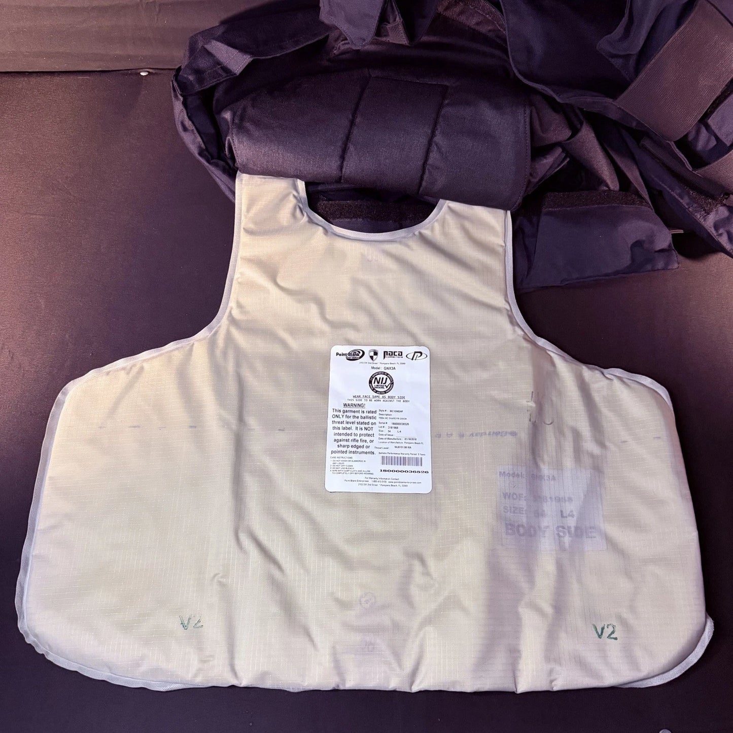 PB Tactical 3A Carrier Vest Size XXL 54R Blue Ballistic IIIA w/Vented Padding