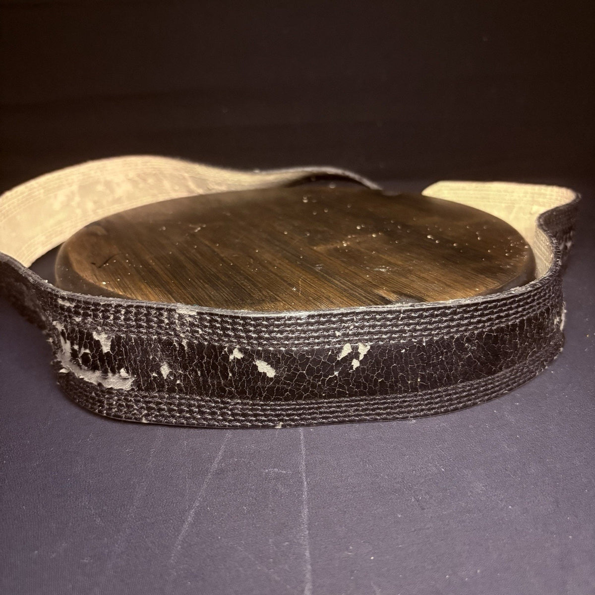 Distressed Worn Medium Leather Belt Black Duty Belt 30"-32" Waist