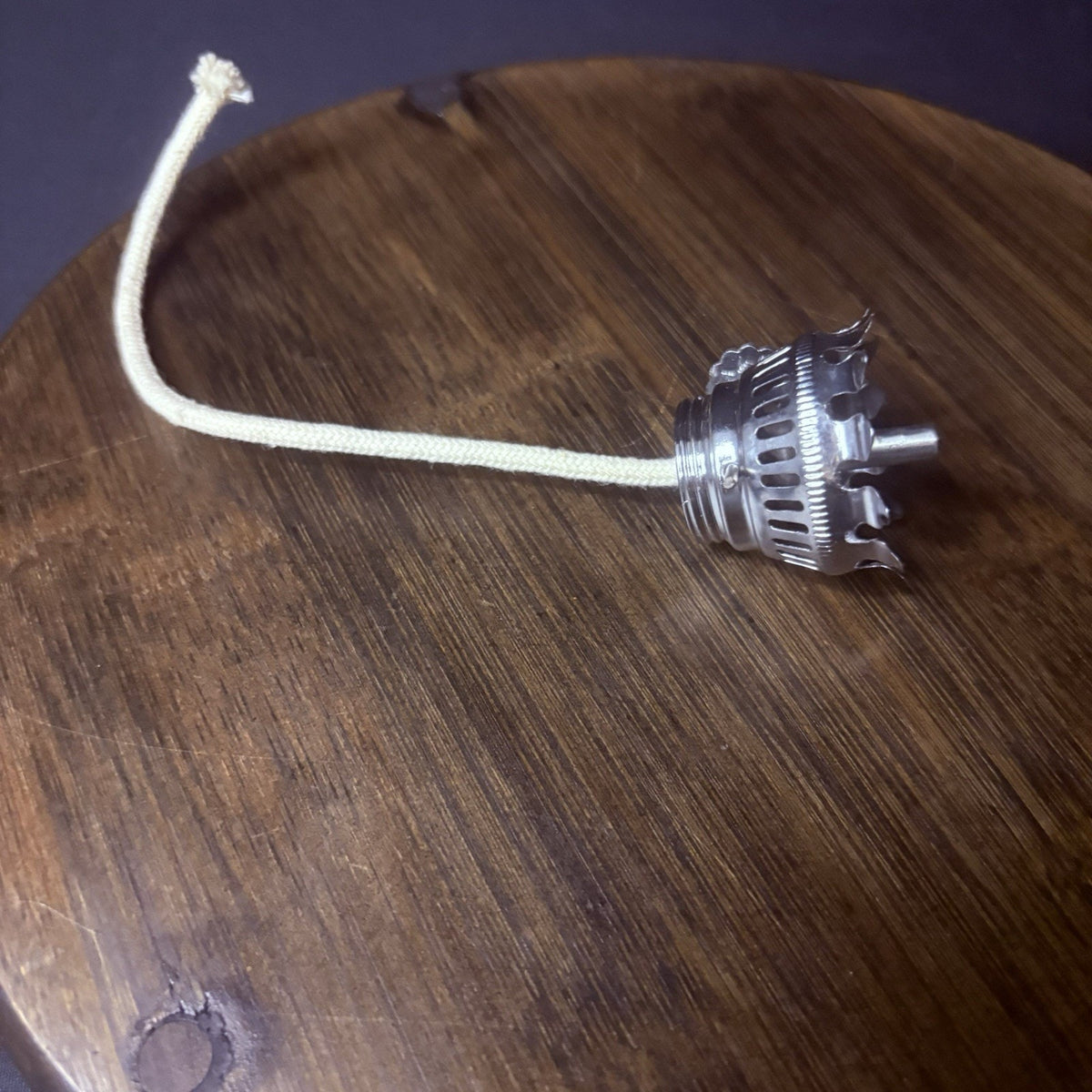 Kerosene Oil Lamp Burner 1/4" Wick 3/4" Threads Silver Tone