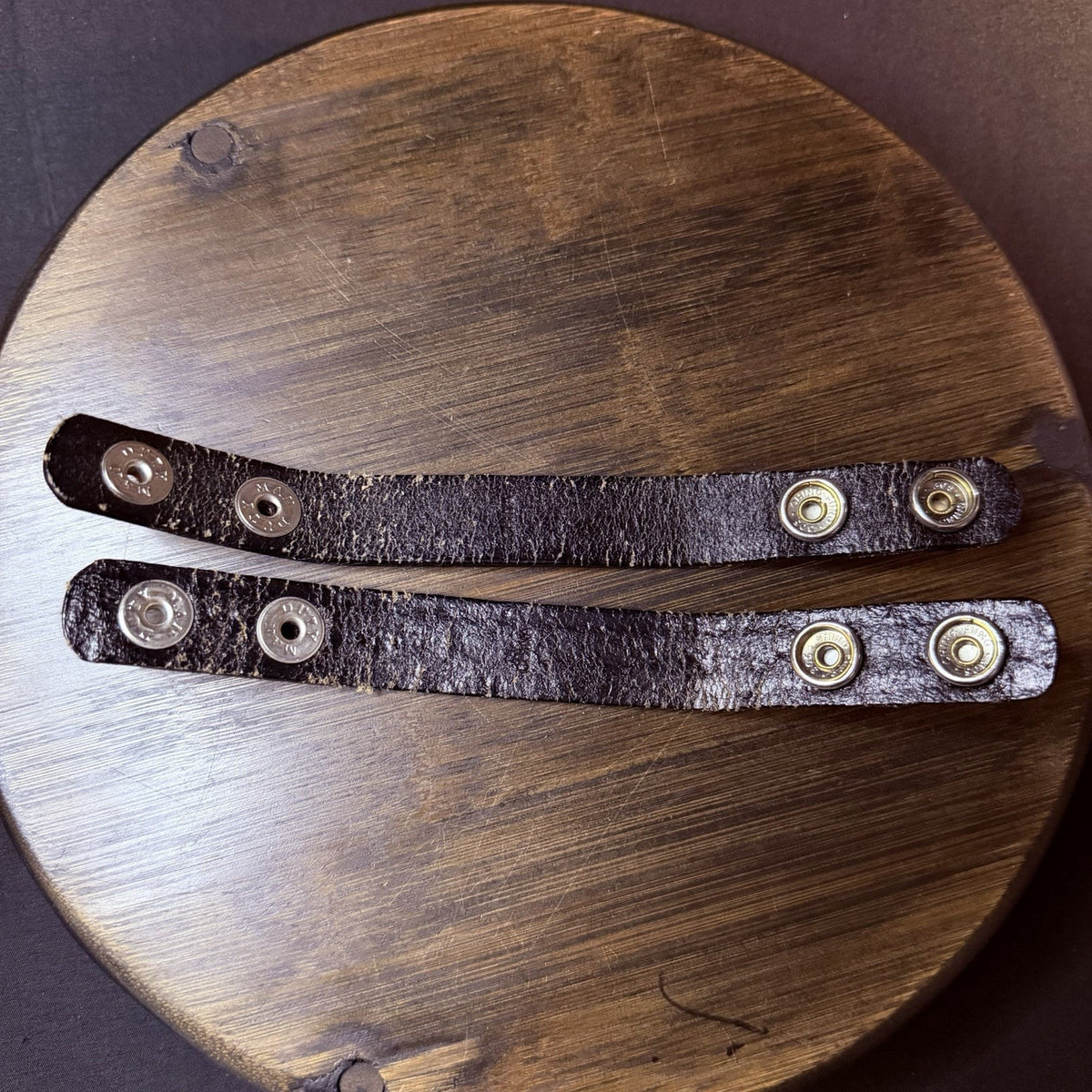 Basketweave Belt Keeper Chrome Nickle Snap 7.5" Set Of 2