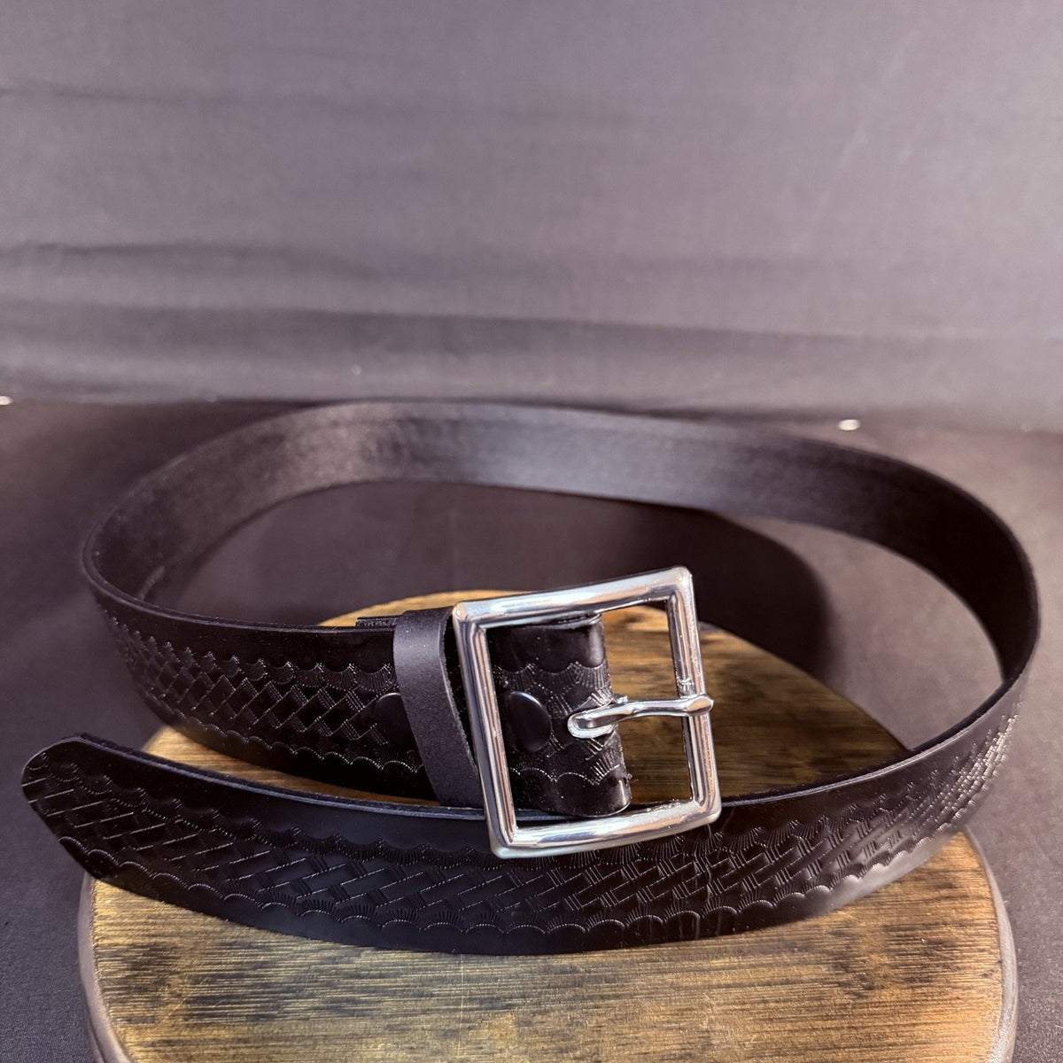 Galls Belt Custom Size 40” Make Your Own Holes Black Basketweave Leather LP1213