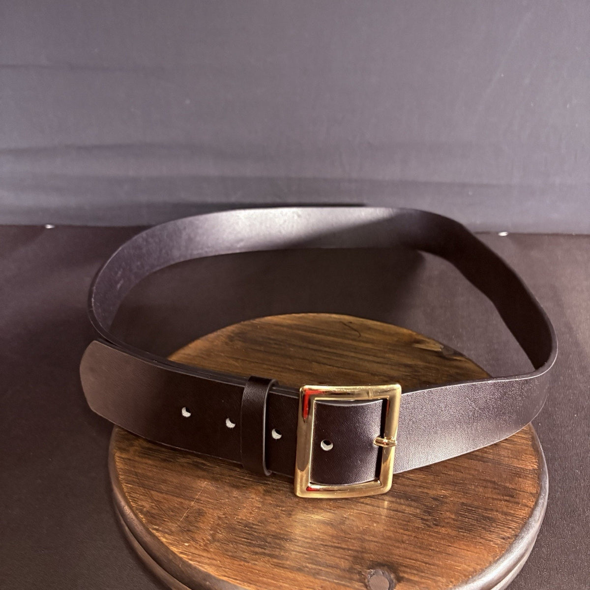 Galls Belt Size 44” Off Duty Plain Black Leather w/ Chrome Buckle LP1213 Law Pro