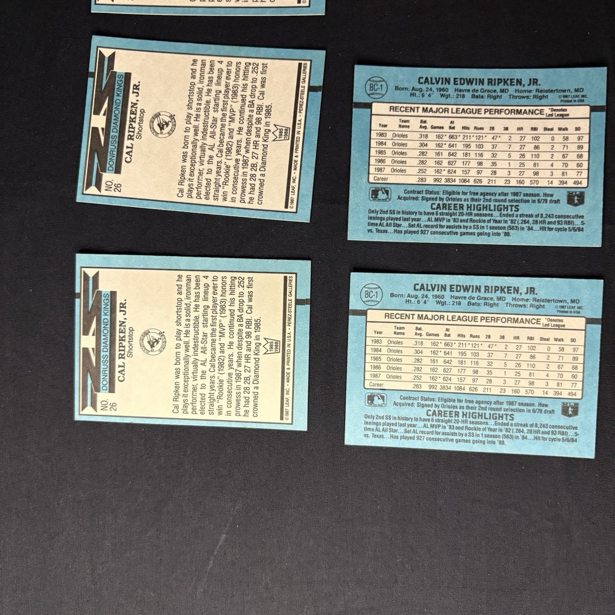 Cal Ripken Jr. 1988 Lot (15) High Grade Card Baltimore Orioles HOF Topps Donruss