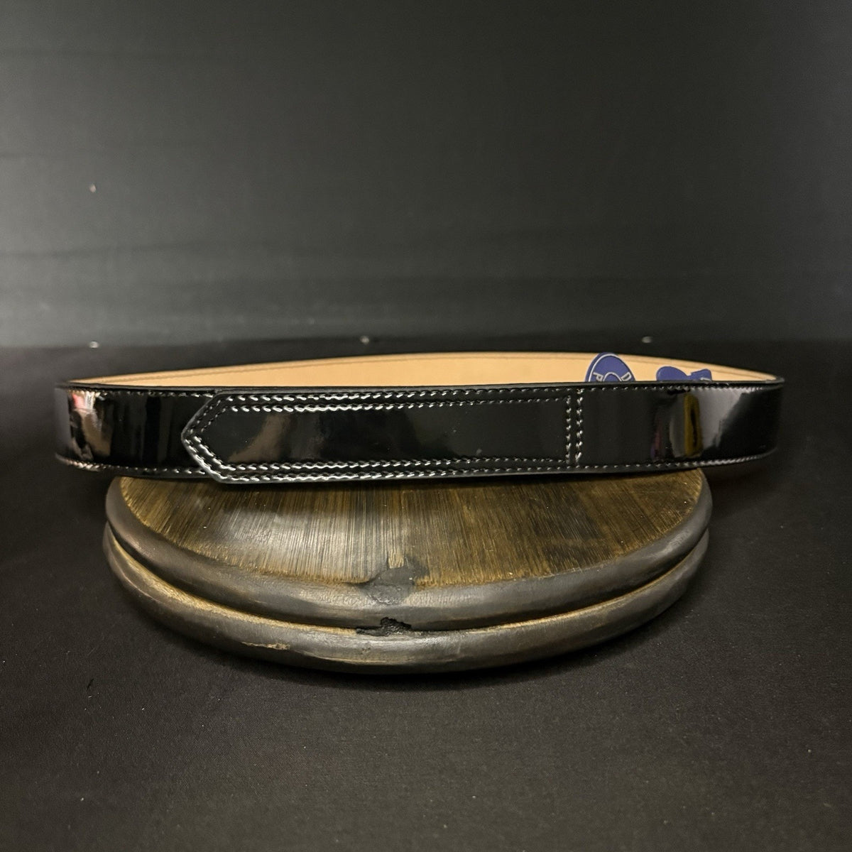 DutyMan Duty Belt Size 40" Plain Black Hi-Gloss Leather 1.5" Wide 1331