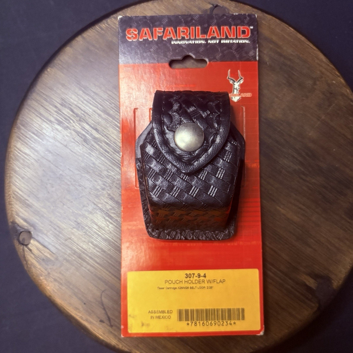 Safariland 307 Taser Cartridge Pouch X26 M26 Basketweave Leather 2.25" Belt Loop