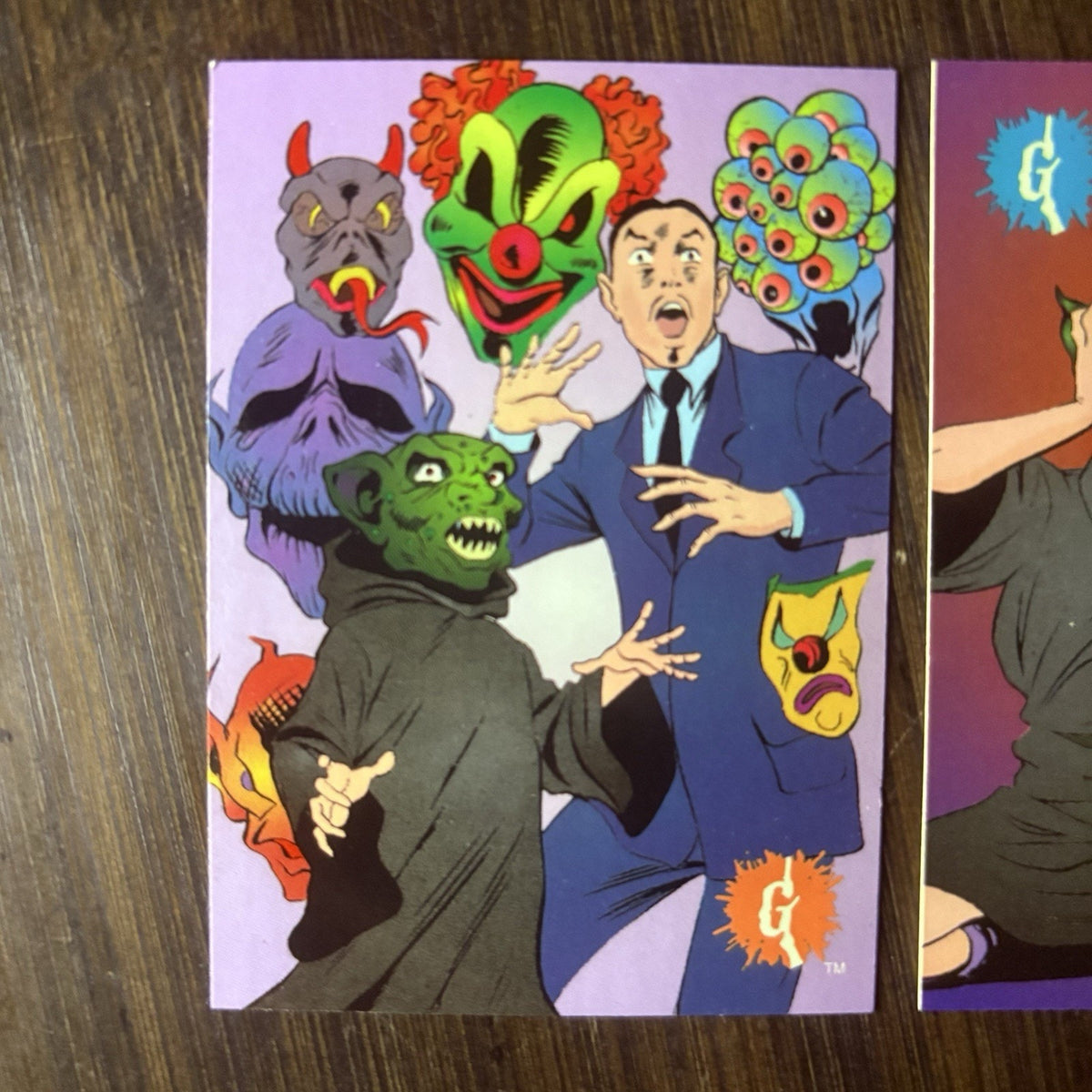 1996 Topps Goosebumps Lot Of (2) "The Mask" Trading Cards All High Grade