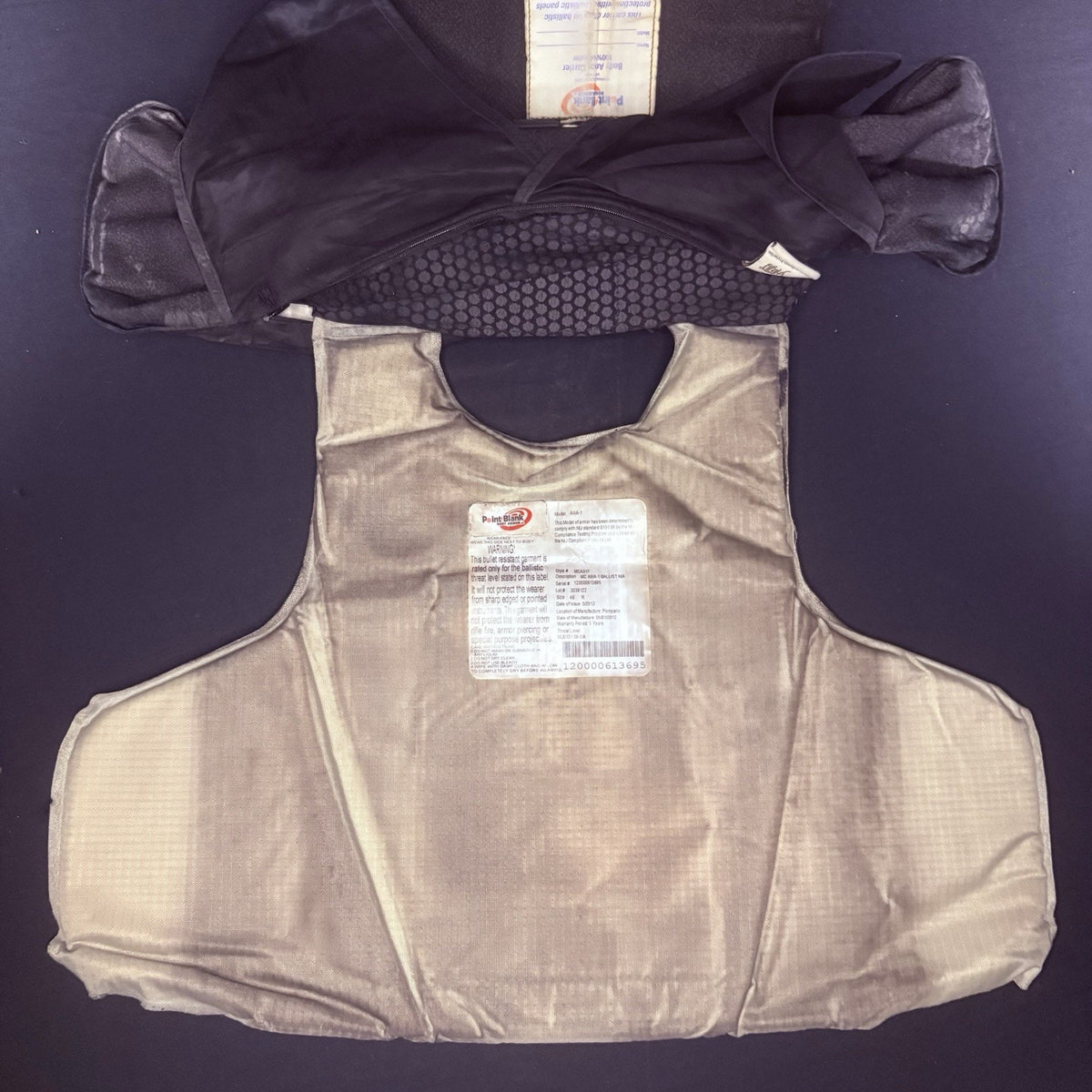 PB Armor 3A Bullet Proof Vest Size Large IIIA Ballistic Concealable Body Armor