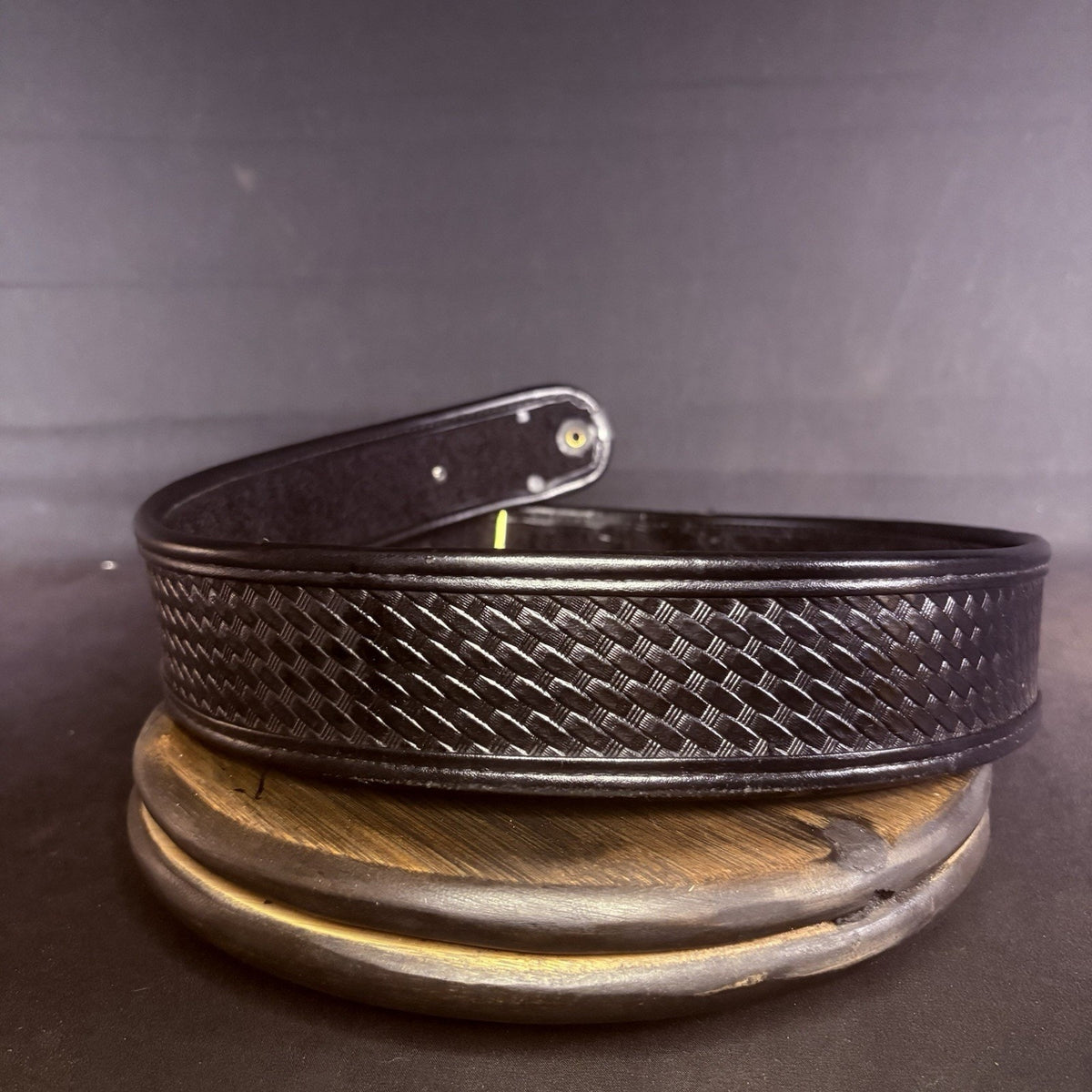 Bianchi Duty Belt (Size 34" - 36") Waist AccuMold Brass, Basket Weave Leather
