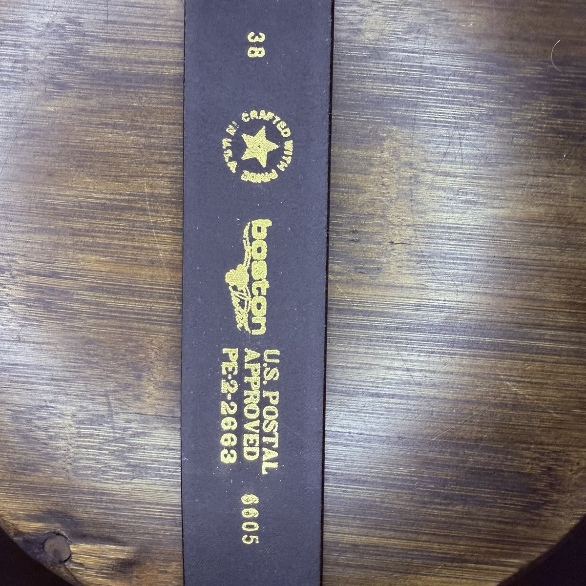 Boston Leather US Postal Approved Belt Size 38" Plain Black 1.75" 6605 PE-2-2663